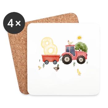 8-jähriges Jubiläum Farm Agriculture - Untersetzer (4er-Set) - Weiß - Vorne