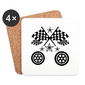 Car - Coasters (set of 4) - white - Front