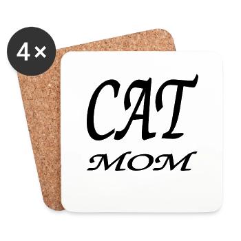 Chat - Dessous de verre (lot de 4) - blanc - Devant