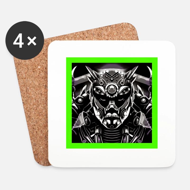 Digitales Monster - Untersetzer (4er-Set) - Weiß