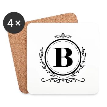 Letter B Decoration - Coasters (set of 4) - white - Front