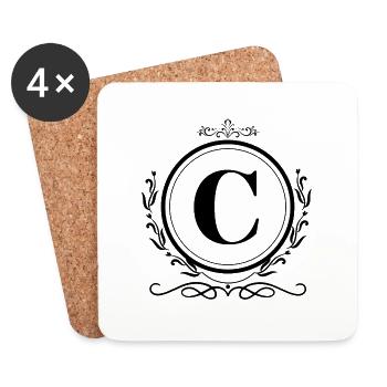 Buchstabe C Dekoration - Untersetzer (4er-Set) - Weiß - Vorne
