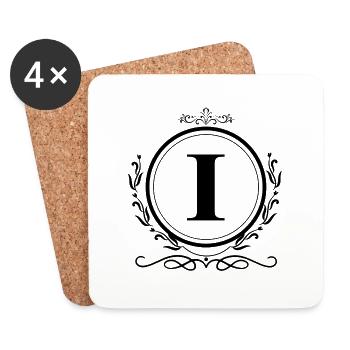 lettre i décoration - Dessous de verre (lot de 4) - blanc - Devant