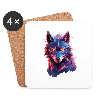 Wolf - Untersetzer (4er-Set) - Weiß - Vorne