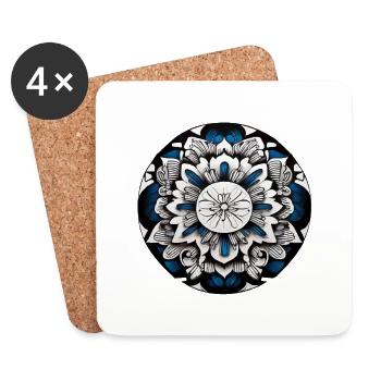 Mandala - Untersetzer (4er-Set) - Weiß - Vorne
