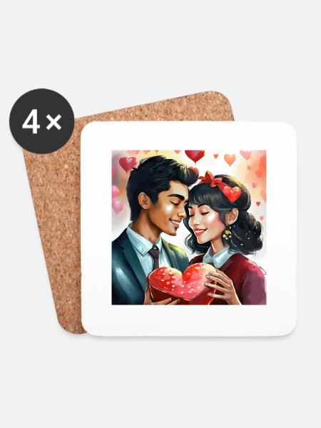 Romanticism - Coasters (set of 4) - white
