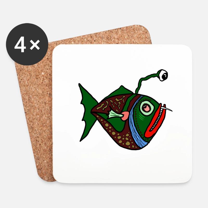 Fisch - Untersetzer (4er-Set) - Weiß