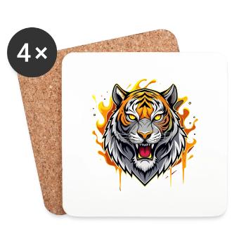 tiger - Coasters (set of 4) - white - Front
