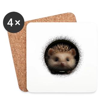 Niedlicher Igel mit Nerz - Untersetzer (4er-Set) - Weiß - Vorne