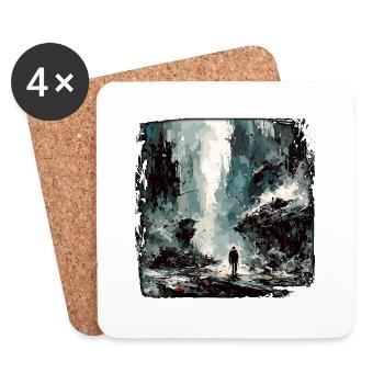 Apocalypse / Weltuntergang / Zerstörung / Anarchie - Untersetzer (4er-Set) - Weiß - Vorne