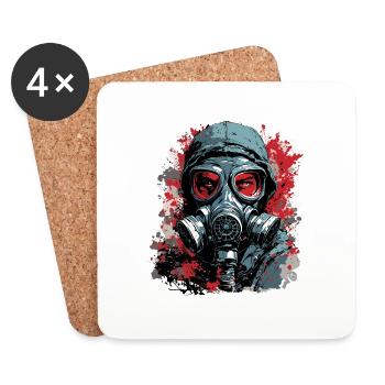 Apocalypse / Weltuntergang / Zerstörung / Anarchie - Untersetzer (4er-Set) - Weiß - Vorne