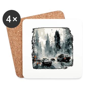 Apocalypse / Apocalypse / Destruction / Anarchie - Dessous de verre (lot de 4) - blanc - Devant