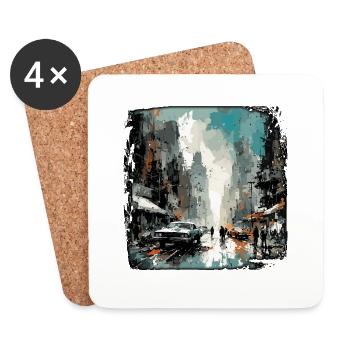 Apocalypse / Doomsday / Destruction / Anarchy - Coasters (set of 4) - white - Front