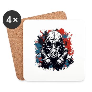 Apocalypse / Weltuntergang / Zerstörung / Anarchie - Untersetzer (4er-Set) - Weiß - Vorne