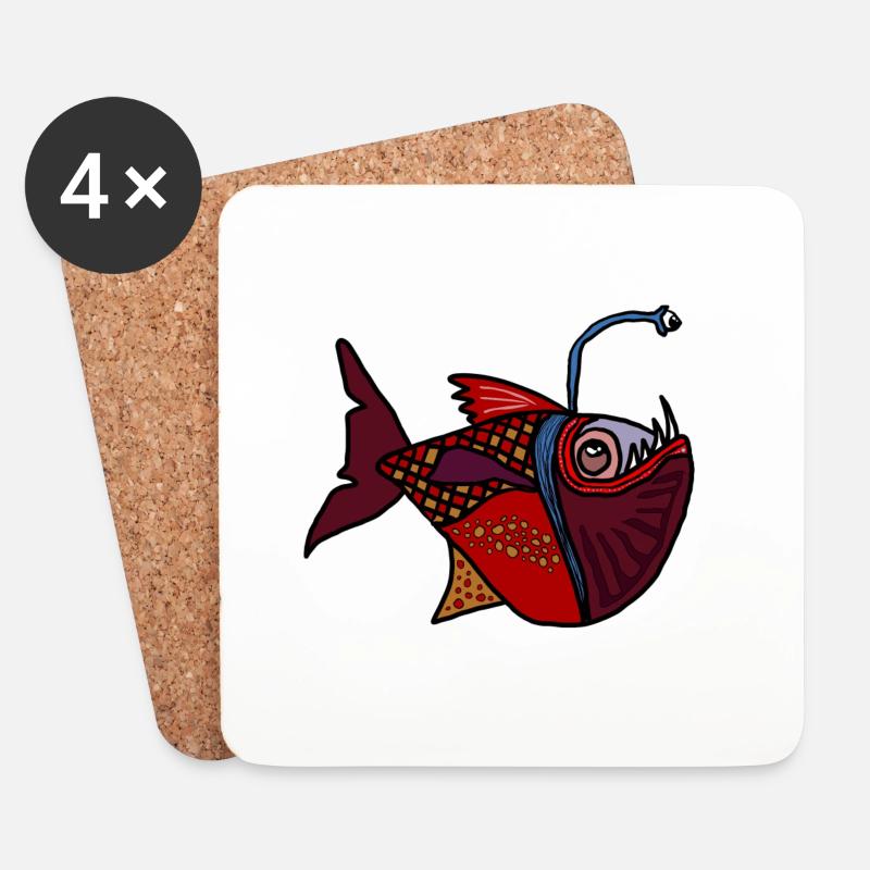 Fisch - Untersetzer (4er-Set) - Weiß