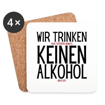 Nonalcoholic? Look twice! - Coasters (set of 4) - white - Front