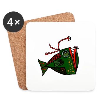fisch - Untersetzer (4er-Set) - Weiß - Vorne