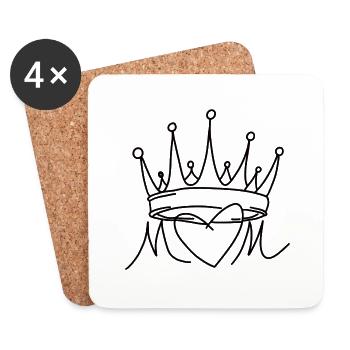 Mom Mom Mother Crown - Coasters (set of 4) - white - Front