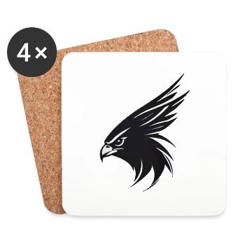 Adler Greifvogel Kopf - Untersetzer (4er-Set) - Weiß - Vorne