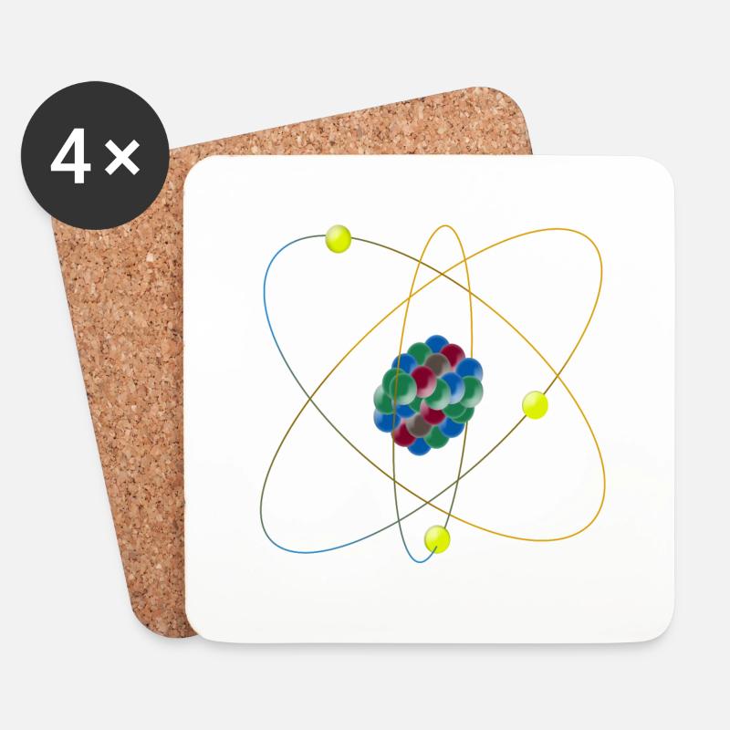 Atom - Untersetzer (4er-Set) - Weiß