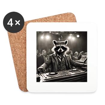 Raccoon / Animal / Photo / Wild / Funny / Robber - Coasters (set of 4) - white - Front