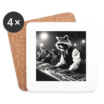Raccoon / Animal / Photo / Wild / Funny / Robber - Coasters (set of 4) - white - Front