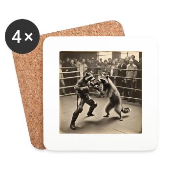Raccoon / Animal / Photo / Wild / Funny / Robber - Coasters (set of 4) - white - Front