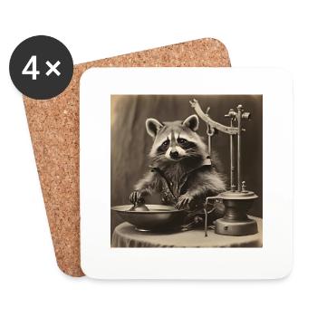 Waschbär / Tier / Foto / Wild / lustig / Räuber - Untersetzer (4er-Set) - Weiß - Vorne