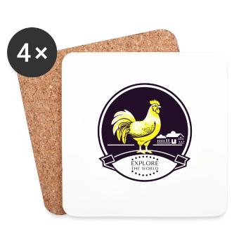 POULET DORÉ - Dessous de verre (lot de 4) - blanc - Devant