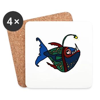 Anglerfisch - Untersetzer (4er-Set) - Weiß - Vorne