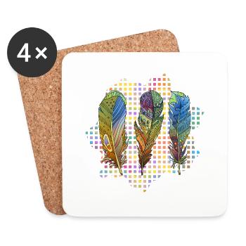 Stylo - Dessous de verre (lot de 4) - blanc - Devant