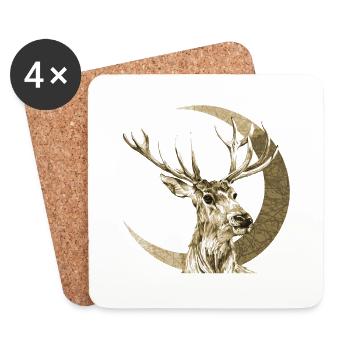 Deer - Coasters (set of 4) - white - Front