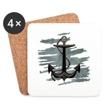 Ancre - Dessous de verre (lot de 4) - blanc - Devant