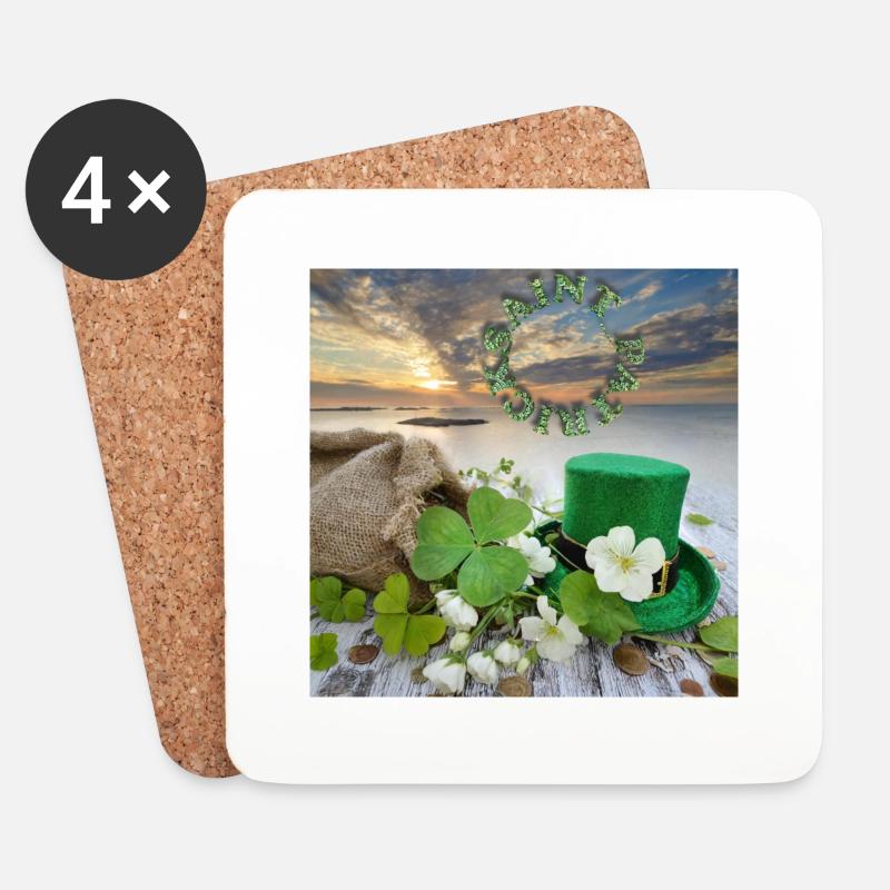 St. Patrick's Day - Untersetzer (4er-Set) - Weiß