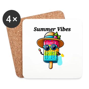 Summer Vibes - Untersetzer (4er-Set) - Weiß - Vorne