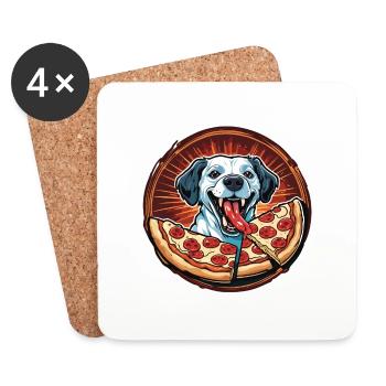 Pizza / Restauration rapide / Italienne / Margherita - Dessous de verre (lot de 4) - blanc - Devant