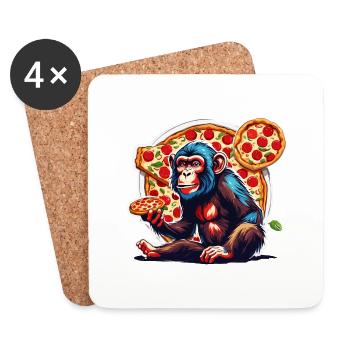 Pizza / Fast Food / Italienisch / Margherita - Untersetzer (4er-Set) - Weiß - Vorne
