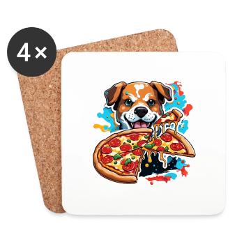 Pizza / Fast Food / Italienisch / Margherita - Untersetzer (4er-Set) - Weiß - Vorne