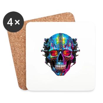 Painted Cyborg - Coasters (set of 4) - white - Front