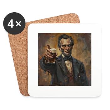 Bier I want you Präsident Bayern USA Festzelt Bräu - Untersetzer (4er-Set) - Weiß - Vorne