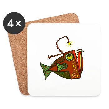 Anglerfisch - Untersetzer (4er-Set) - Weiß - Vorne