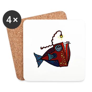 anglerfisch - Untersetzer (4er-Set) - Weiß - Vorne