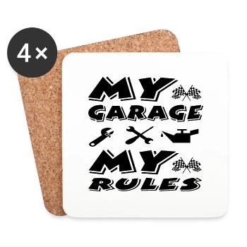 Garage - Untersetzer (4er-Set) - Weiß - Vorne