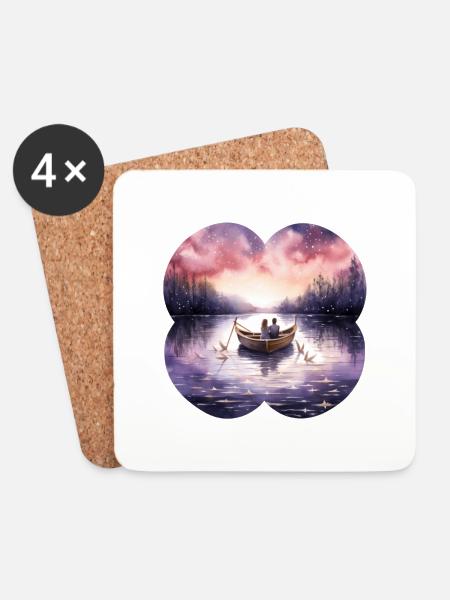 Fairytale Romance - Untersetzer (4er-Set) - Weiß
