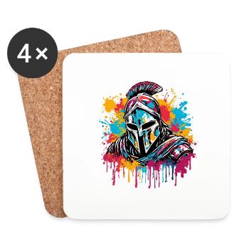 Spartan / Warrior / Fighter / Ancient / Sparta - Coasters (set of 4) - white - Front