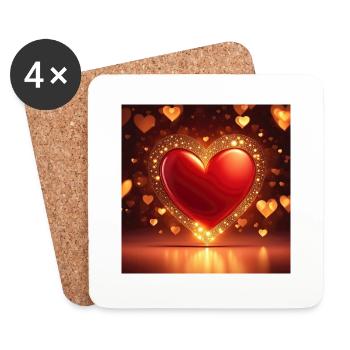 I love you - Dessous de verre (lot de 4) - blanc - Devant