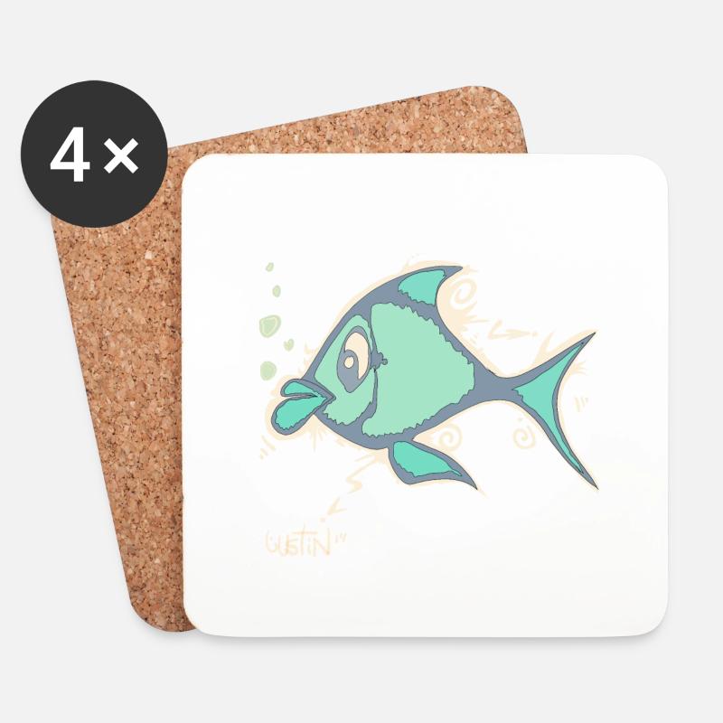 Fisch Fisch - Untersetzer (4er-Set) - Weiß