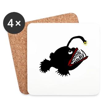 Anglerfisch - Untersetzer (4er-Set) - Weiß - Vorne
