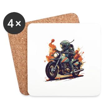 Cooler Motorrad Print Motorcross - Untersetzer (4er-Set) - Weiß - Vorne