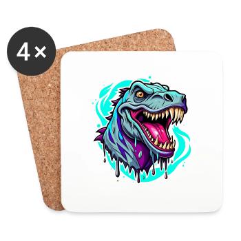 T-Rex - Coasters (set of 4) - white - Front
